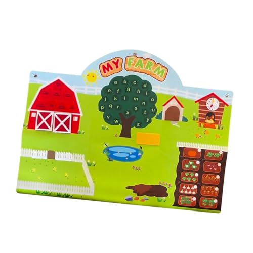 Perfeclan Farmtiere Story Board Set Vorschulbauer Bauernhaus Barnyard Thema beschäftigtes Beschäftigter Board, Wandhängespielzeug für Aktivität Jungen von Perfeclan