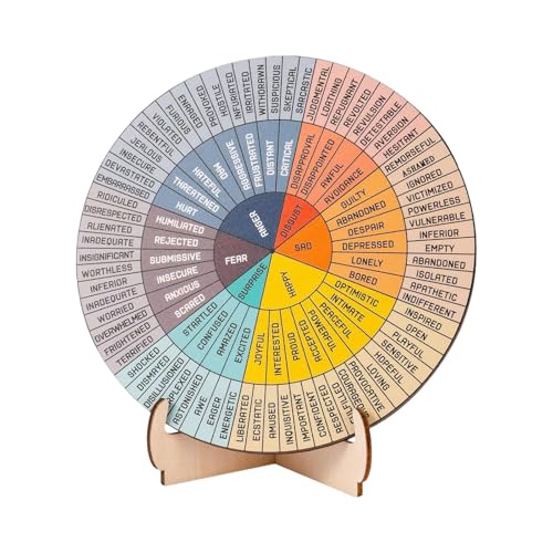 Perfeclan Feeling Wheel mit Stand, Psychologie Geschenke rundes Stimmungsrad, Holz Emotionen Chart Schreibtischdekor für Wohnzimmer Perfeclan Feeling Wheel mit Stand, Psychologie Geschenke rundes Stimmungsrad, Holz Emotionen Chart Schreibtischdekor für Wohnzimmer von Perfeclan