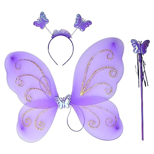 Perfeclan Feenkostüm Set für Mädchen, Kinderkostüm, Schmetterlingsflügel, Kinder Cosplay Outfit, Mädchenkostüm für, Lila Perfeclan Feenkostüm Set für Mädchen, Kinderkostüm, Schmetterlingsflügel, Kinder Cosplay Outfit, Mädchenkostüm für, Lila von Perfeclan