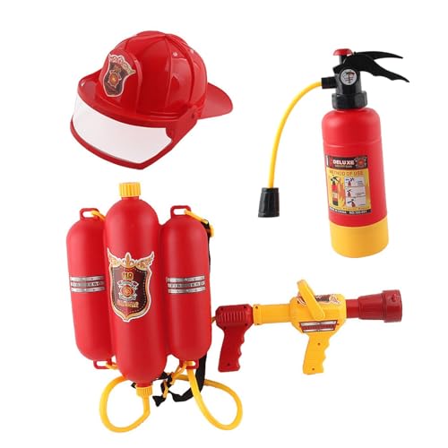 Perfeclan Feuerwehr-Wassersprüh-Spielzeugset, Wassersprüher für Kinder, für Jungen, vorgetäuschte Outdoor-Aktivitäten, für Gartenpartys und den Strand, 3 Stück Perfeclan Feuerwehr-Wassersprüh-Spielzeugset, Wassersprüher für Kinder, für Jungen, vorgetäuschte Outdoor-Aktivitäten, für Gartenpartys und den Strand, 3 Stück von Perfeclan