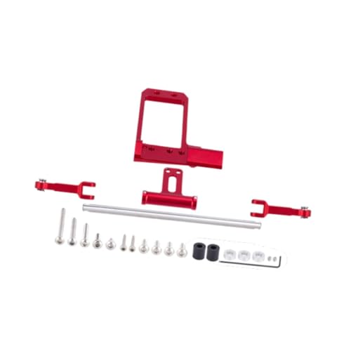 Perfeclan Fledermaus-Servo-Mount Vollhydraulische Ersatzteile 1/10 RC Crawler Lenkszylinder Kit für 1/10-10 F10 Autofahrzeuge Zubehör, Rot von Perfeclan