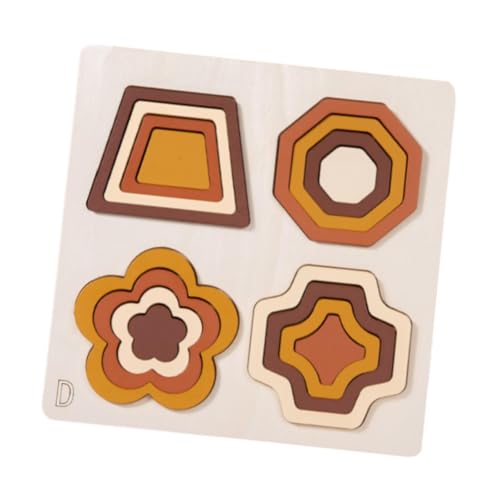 Perfeclan Geometrische Form Sortierung Spielzeug Holzrätsel mathematisches Denken Farbform Matching Board für Kinder im Alter von 2 bis 4 Vorschulkindern, Style D von Perfeclan