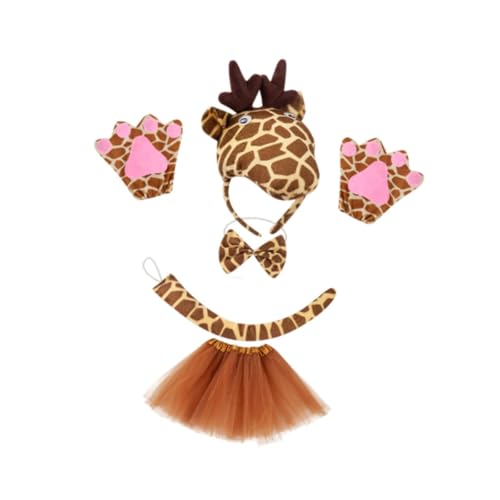 Perfeclan Giraffe Stirnband Tail Bine Handschuhe Set Cosplay Halloween für Carnival Festival, mit Tutu Perfeclan Giraffe Stirnband Tail Bine Handschuhe Set Cosplay Halloween für Carnival Festival, mit Tutu von Perfeclan