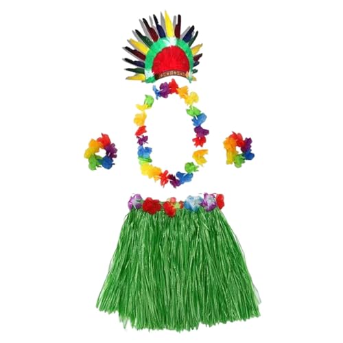 Perfeclan Grasrock -Outfit Tanzkleidung Kostüm Set für Festivalfeier Strand Hochzeit, Grüner 80 cm Rock Perfeclan Grasrock -Outfit Tanzkleidung Kostüm Set für Festivalfeier Strand Hochzeit, Grüner 80 cm Rock von Perfeclan