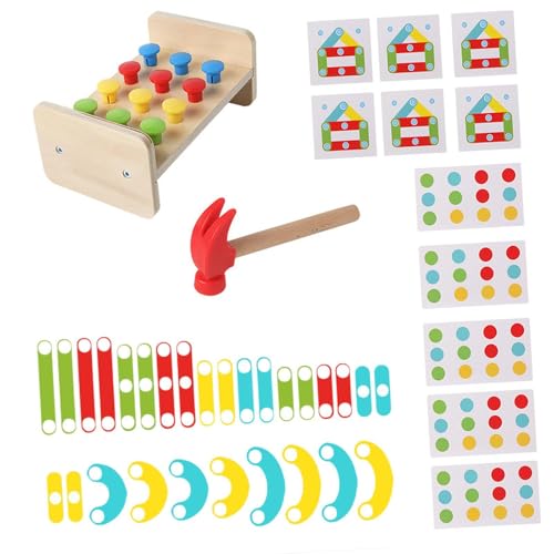 Perfeclan Hämmern Pochendes Spielzeug Farbe Kognitive Interaktive Sortieren Lernen Matching Game Peg Board Toy für Kinder von Perfeclan