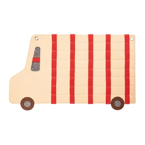 Perfeclan Hängender Aufbewahrungs-Organizer für Druckgussmodelle aus Filz, ordentliche Vitrine, neuartige Tür bietet für bis zu 40 Spielzeugautos für den, Rot von Perfeclan