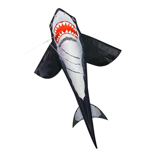 Perfeclan Haifischdrachen, riesiger, tragbar, leicht, zu fliegen, Flugspielzeug, Outdoor-Abenteuerdrachen für Grasland, Strand, Hof, Schwarz Perfeclan Haifischdrachen, riesiger, tragbar, leicht, zu fliegen, Flugspielzeug, Outdoor-Abenteuerdrachen für Grasland, Strand, Hof, Schwarz von Perfeclan