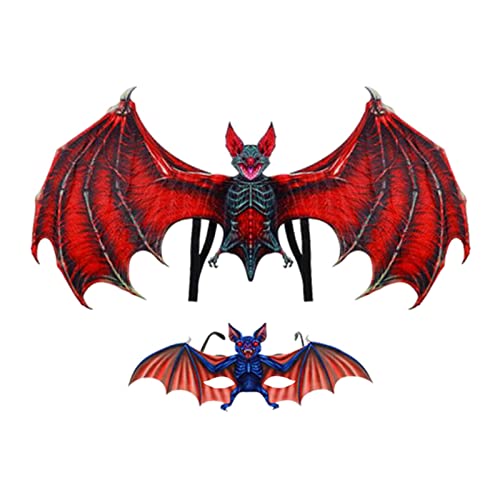 Perfeclan Halloween-Masken-Flügel-Set, Requisiten für Bühnenauftritte für Maskerade, Cosplay-Dekoration, Rote Erwachsene Perfeclan Halloween-Masken-Flügel-Set, Requisiten für Bühnenauftritte für Maskerade, Cosplay-Dekoration, Rote Erwachsene von Perfeclan