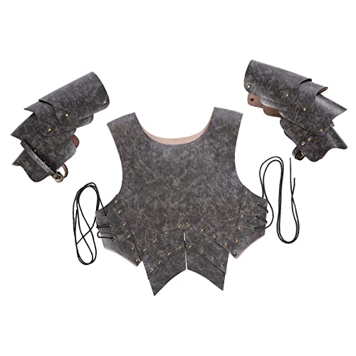 Perfeclan Herren Mittelalter Brustpanzer/Wikinger Krieger Kostüm Ritter mit Schulterschutz Verstellbare/für Kostümzubehör Halloween LARP Party / von Perfeclan