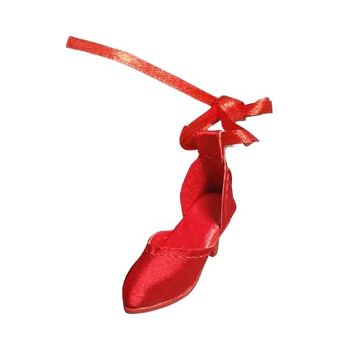 Perfeclan Hochhackige Sandalen mit Knöchelriemen, bequemes Ankleide-Outfit, modische, realistische Schnürschuhe für Damenfiguren im Maßstabfür 1:6, Rot Perfeclan Hochhackige Sandalen mit Knöchelriemen, bequemes Ankleide-Outfit, modische, realistische Schnürschuhe für Damenfiguren im Maßstabfür 1:6, Rot von Perfeclan