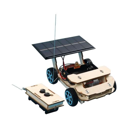 Perfeclan Hölzernes Solarenergieauto Modell Elektromotorauto für Jungen Mädchen Kinderkinder von Perfeclan