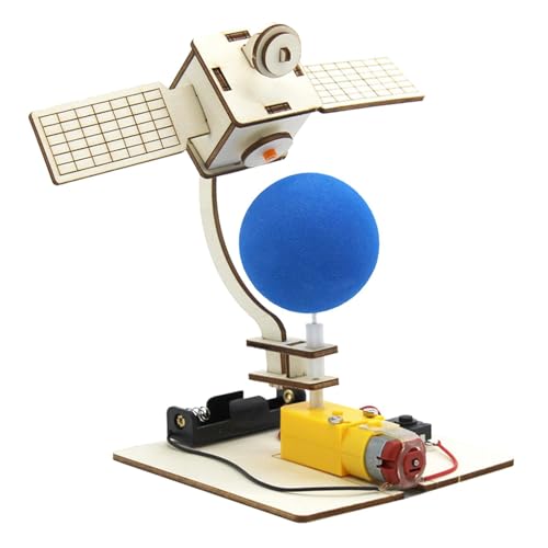 Perfeclan Hölzernes -Wissenschaftsexperiment, Raumstation, Spielzeug, Montage, 3D-Puzzle-Spielzeug, physikalisches Experiment für Jungen und Mädchen, von Perfeclan