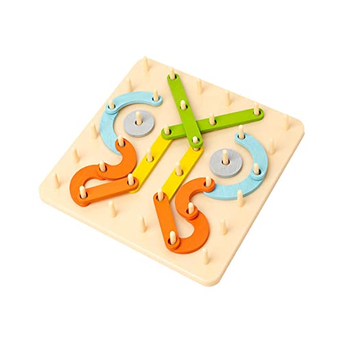 Perfeclan Holz-Form, Muster, Buchstaben- und Zahlenkonstruktion Pegboard Sorter Game Early Educational Geometry Shape Matching für Travel Baby von Perfeclan