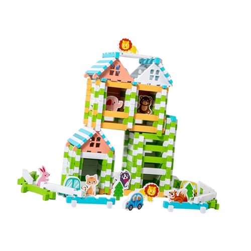 Perfeclan Holzbausteine-Set, Holzhaus, BAU, Entwicklung, Konstruktion, Bauen für Kinder, Kinder, Erwachsene, 3, 4, 5 Jahre alt, Geschenk Perfeclan Holzbausteine-Set, Holzhaus, BAU, Entwicklung, Konstruktion, Bauen für Kinder, Kinder, Erwachsene, 3, 4, 5 Jahre alt, Geschenk von Perfeclan