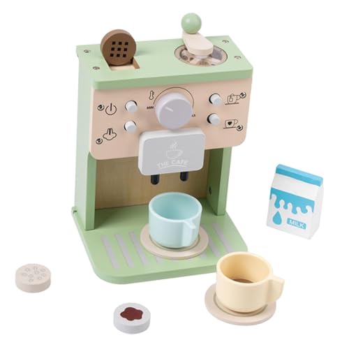 Perfeclan Holzkaffeemaschine, Rollenspiel-Spielset, Geschenk aus, pädagogisches Glatte Oberfläche, Espressomaschine, Küchenspielzeug für von Perfeclan