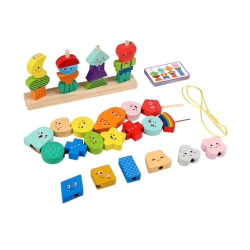 Perfeclan Holzperlen Sequenzierung Spielzeugset Fadenspielzeug passende Formen Sensorisches Unterrichten Lernen Bildungsspielzeug für Jungen Mädchen Kinder Perfeclan Holzperlen Sequenzierung Spielzeugset Fadenspielzeug passende Formen Sensorisches Unterrichten Lernen Bildungsspielzeug für Jungen Mädchen Kinder von Perfeclan