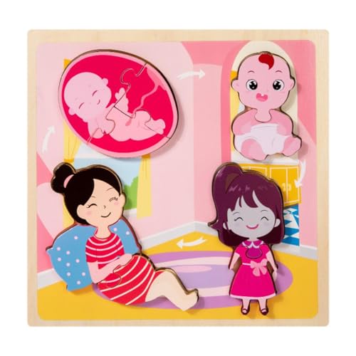 Perfeclan Holzpuzzle, Lernspielzeug für, tragbar, Denksportaufgabe, praktische Lerngeschenke für, Spielzeug für die Früherziehung, Puzzle, Frauen von Perfeclan