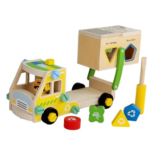 Perfeclan Holzwerkzeug für Kinder, so tun kreatives Lernen Spielzeug Bauspielzeug Bildung für Jungen Mädchen für 3 4 5 6 Jahre alte, Müllwagen Perfeclan Holzwerkzeug für Kinder, so tun kreatives Lernen Spielzeug Bauspielzeug Bildung für Jungen Mädchen für 3 4 5 6 Jahre alte, Müllwagen von Perfeclan