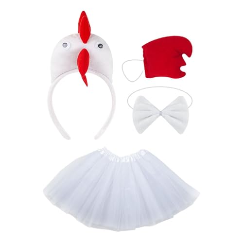 Perfeclan Hühnerkostüm Set Neuheit für Kinder Girls Tüllrock für Party Holiday Cosplay, Weiß Perfeclan Hühnerkostüm Set Neuheit für Kinder Girls Tüllrock für Party Holiday Cosplay, Weiß von Perfeclan