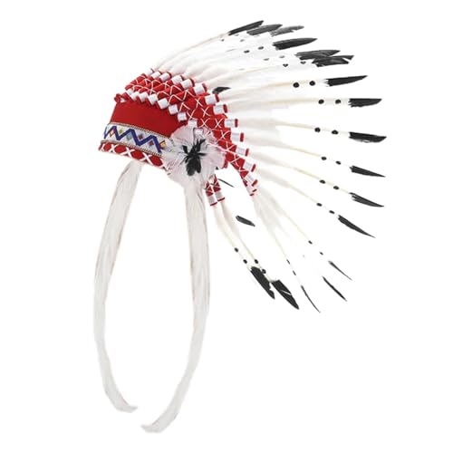 Perfeclan Indianer Feder Kopfschmuck American Chief Indianer Native Hut für Karneval Halloween von Perfeclan