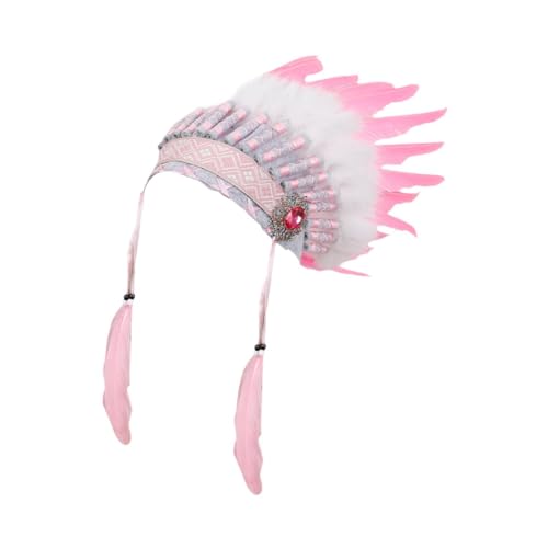 Perfeclan Indianerhäuptling-Federkopfschmuck, Foto-Requisiten, Kopfschmuck für Tanzfestivals, Verkleidungen von Perfeclan