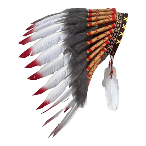 Perfeclan Indischer künstlicher Federkopfschmuck, Kopfschmuck für Mottopartys, Bühne, Halloween von Perfeclan