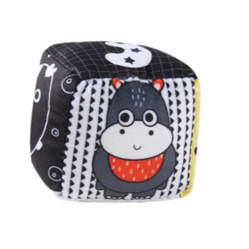 Perfeclan Infant Rassle Toy Stoff Bausteine ​​Crinkle und Rasseln der Entwicklung von Feinmotorik-Fähigkeiten für 0-6 Monate, Nilpferd von Perfeclan