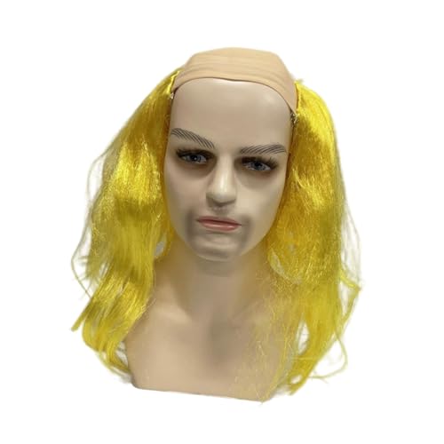 Perfeclan KALD Cap -Perücke synthetisch mit Haaren an Seiten Lang leicht zu Sorgen für die Cosplay Halloween Rollenspiele Comic Con Theme Party, Gelb Perfeclan KALD Cap -Perücke synthetisch mit Haaren an Seiten Lang leicht zu Sorgen für die Cosplay Halloween Rollenspiele Comic Con Theme Party, Gelb von Perfeclan