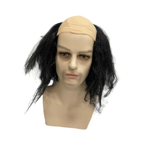 Perfeclan KALD Cap -Perücke synthetisch mit Haaren an Seiten Lang leicht zu Sorgen für die Cosplay Halloween Rollenspiele Comic Con Theme Party, Schwarz von Perfeclan