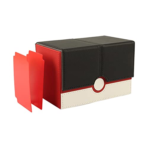 Perfeclan Kartenbox Organizer mit Würfelablage für über 160 Sammelkarten, Schwarzer Deckel Weiß von Perfeclan