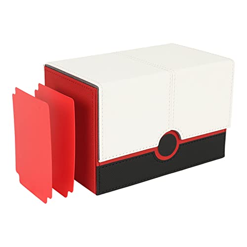 Perfeclan Kartenbox Organizer mit Würfelablage für über 160 Sammelkarten, Weißer Deckel Schwarz von Perfeclan