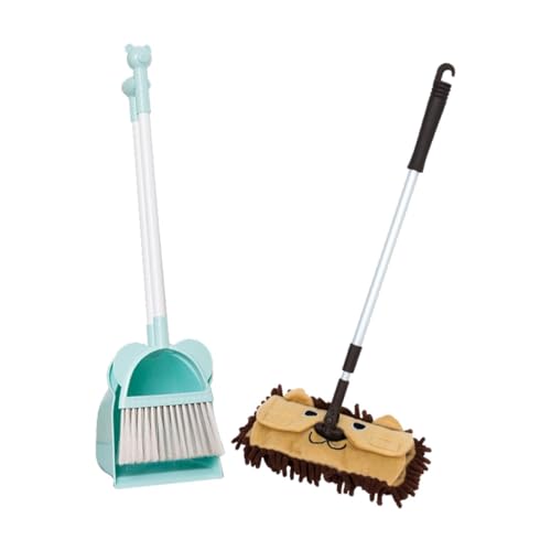 Perfeclan Kleiner Mopp mit Kehrschaufel für Kinder, Putzwerkzeuge für die Kleinen, Set für Erzieherinnen, brauner Mopp Perfeclan Kleiner Mopp mit Kehrschaufel für Kinder, Putzwerkzeuge für die Kleinen, Set für Erzieherinnen, brauner Mopp von Perfeclan