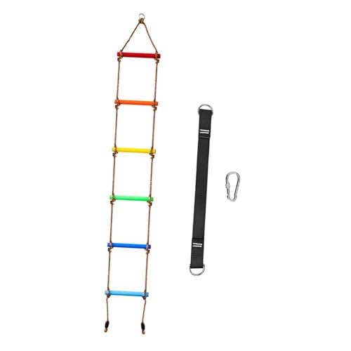 Perfeclan Kletterseilleiter für Kinder, hängende Seilleiter, 6 Abschnitte, Fitness-Spielzeug, Spaß, Klettergerüst-Zubehör, für Kinder, Perfeclan Kletterseilleiter für Kinder, hängende Seilleiter, 6 Abschnitte, Fitness-Spielzeug, Spaß, Klettergerüst-Zubehör, für Kinder, von Perfeclan