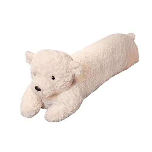 Perfeclan Langes Tierplüschspielzeugplüschspielzeug Cartoon Umarmung Spielzeug gefüllter Tierhals und Lendenbalchen für Wohnzimmersofa Dekor 47.24 Zoll, Weiß Weiß von Perfeclan