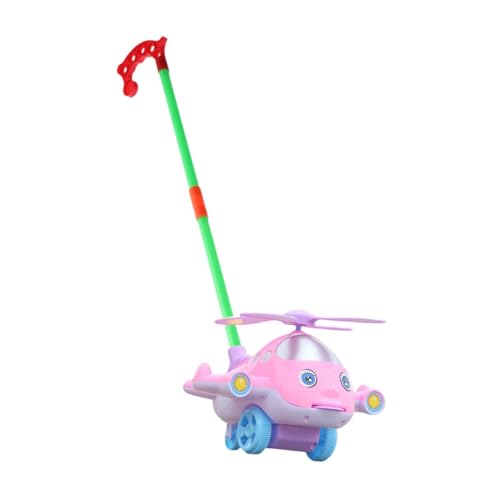 Perfeclan Lauflernspielzeug zum Schieben, frühe Entwicklung, Klingelton, verstellbar, Vorschullernspielzeug, Gleichgewichts-Laufspielzeug für 1–3-Jährige, Rosa von Perfeclan