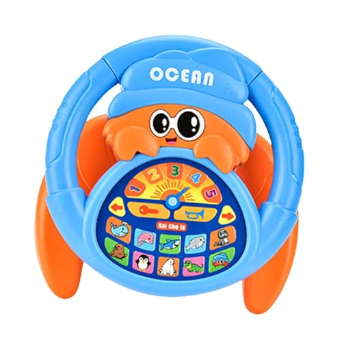 Perfeclan Lenkradspielzeug für Kinder Fahrt Controller mit Sound und Musik mit Stand Early Educational for Home Birthday Travel, Blau Perfeclan Lenkradspielzeug für Kinder Fahrt Controller mit Sound und Musik mit Stand Early Educational for Home Birthday Travel, Blau von Perfeclan