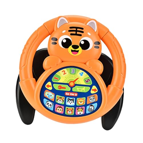 Perfeclan Lenkradspielzeug für Kinder Fahrt Controller mit Sound und Musik mit Stand Early Educational for Home Birthday Travel, Orange Perfeclan Lenkradspielzeug für Kinder Fahrt Controller mit Sound und Musik mit Stand Early Educational for Home Birthday Travel, Orange von Perfeclan