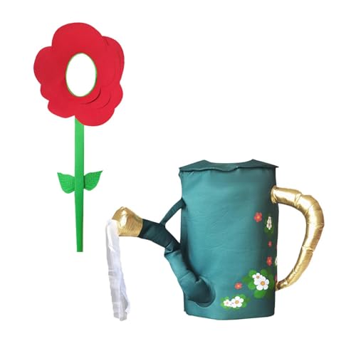 Perfeclan Lustiges Blumen- und Gießkannen-Paare-Halloween-Kostüm mit Blumen, verkleiden Sie Sich für Partys von Perfeclan