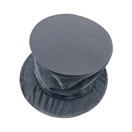 Perfeclan Magicians Kostümhut Magische Requisiten Schwarzes Kostümzubehör Klapperohut Spring Cap für Geburtstagstheateraufführungen von Perfeclan
