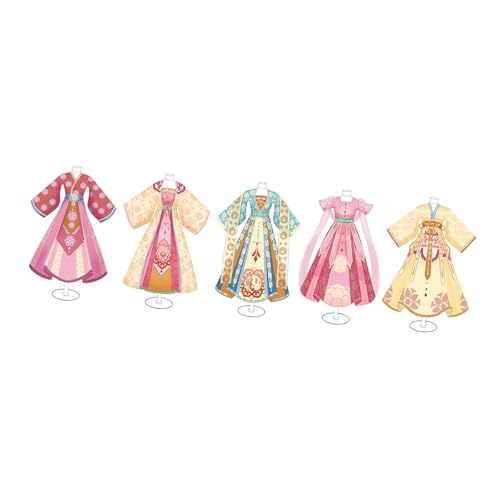 Perfeclan Materialset für antike chinesische Kleidung, Set zur Herstellung von Outfits, Entwicklung von Fähigkeiten, antikes Kostüm, stilvolles traditionelles, 5 Schaufensterpuppen von Perfeclan