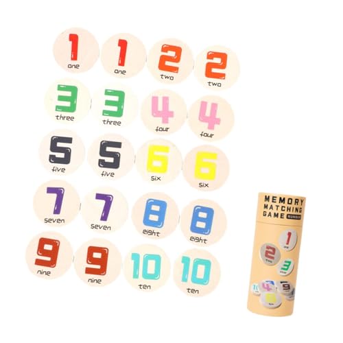 Perfeclan Memory-Spiel für, passendes Spielzeug, Entwicklung, niedlich, mit 20 Holzkarten, Lernspielzeug für Zuhause, Kindertag, Alter 3+, Zahlenmuster Perfeclan Memory-Spiel für, passendes Spielzeug, Entwicklung, niedlich, mit 20 Holzkarten, Lernspielzeug für Zuhause, Kindertag, Alter 3+, Zahlenmuster von Perfeclan