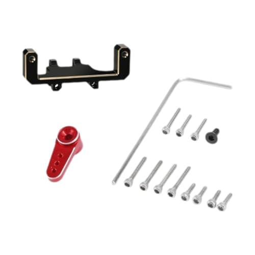 Perfeclan Messing Servo Arm Mount Kit Servomechanismus Halterung mit Arm Easy Installation Servo -Unterstützung für AXI0006 SCX24 AXI00001 AXI00002, Rot von Perfeclan