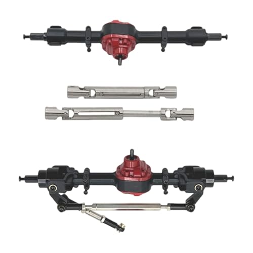 Perfeclan Metall-Vorder- und Hinterachsen-Set im Maßstab 1/12, RC-Auto-Upgrade-Teile, Reparatur, DIY-Ersatzteile, Antriebswellen für MN82T, MN82, MN82S, LC79, Schwarz von Perfeclan