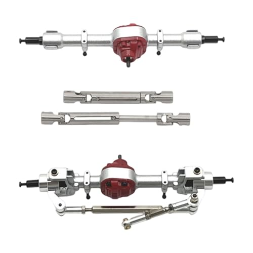 Perfeclan Metall-Vorder- und Hinterachsen-Set im Maßstab 1/12, RC-Auto-Upgrade-Teile, Reparatur, DIY-Ersatzteile, Antriebswellen für MN82T, MN82, MN82S, LC79, Silber von Perfeclan