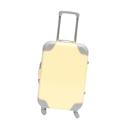 Perfeclan Mini-Koffer, Wimpernhalter, tragbarer Verpackungskoffer, süße Partygeschenkbox, Puppenhauszubehör, Gepäckaufbewahrungsbox für Geschenke, Gelb von Perfeclan