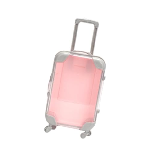 Perfeclan Mini-Koffer-Wimpernhalter mit drehbaren Rädern und Griff. Kompakter Miniatur-Puppenkoffer. Puppenhaus-Zubehör für Geschenke, Rosa von Perfeclan