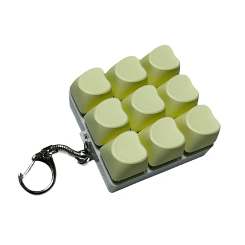 Perfeclan Mini-Schlüsselbrett mit 9 Tasten, Schlüsselanhänger, Fingerspielzeug, Klickspielzeug, multifunktional, für Türen, Wände, hängende Verzierung, Gelb Perfeclan Mini-Schlüsselbrett mit 9 Tasten, Schlüsselanhänger, Fingerspielzeug, Klickspielzeug, multifunktional, für Türen, Wände, hängende Verzierung, Gelb von Perfeclan