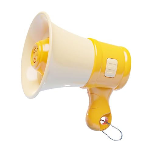 Perfeclan Mini mit Kettenschlüsselkettenverstärker lustiger Rollenspiel Sprecher Bullhorn für Jungen Mädchen im Alter von 3-8+ Olds Erwachsenen, Gelb von Perfeclan