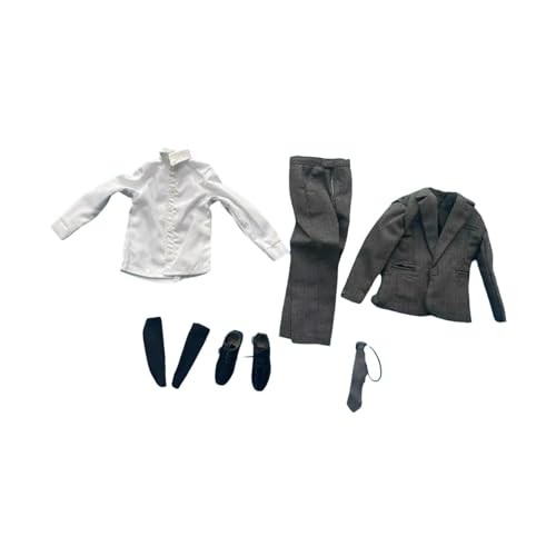 Perfeclan Miniatur-Anzug-Set im Maßstab 1:6, Socken, Hemd, Schuhe, realistische Mini-Hosen, Jacken für 12 Zoll männliche Puppen, Puppenfigur, Zubehör, Kostüm Perfeclan Miniatur-Anzug-Set im Maßstab 1:6, Socken, Hemd, Schuhe, realistische Mini-Hosen, Jacken für 12 Zoll männliche Puppen, Puppenfigur, Zubehör, Kostüm von Perfeclan