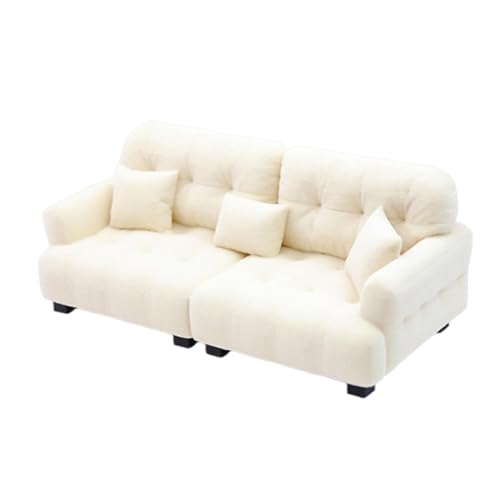 Perfeclan Miniatur-Puppenhaus-Sofa, beflockte Möbel, Ornament, Moderne DIY-Szene, Wohnzimmer, klassisches Miniatur-Spielzeug, Modell, Puppenhaus-Couch, 1 12 Beige Perfeclan Miniatur-Puppenhaus-Sofa, beflockte Möbel, Ornament, Moderne DIY-Szene, Wohnzimmer, klassisches Miniatur-Spielzeug, Modell, Puppenhaus-Couch, 1 12 Beige von Perfeclan